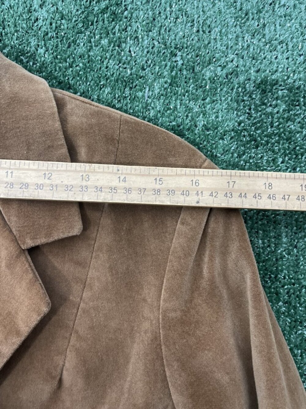 Legends Blazer Jacket Brown Two Button Size 14 Women Pockets Cotton Soft - Picture 10 of 12